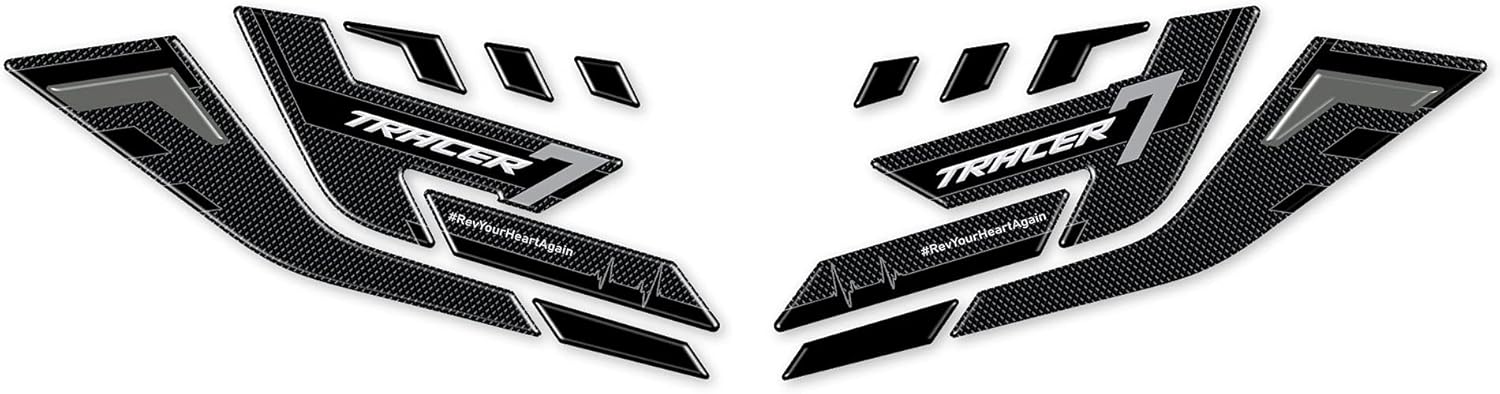 labelbike - 3D Stickers Motorcycle Handguards Protection and Decoration in Resin Compatible with Yamaha Tracer 7 2021 - Grey Color