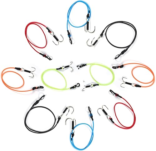 110 RC Crawler Kinetic Winch Correa de 20 pulgadas, 10 piezas de correa elástica cinética para cabrestante con gancho para 110 RC Crawler TRX4 SCX10