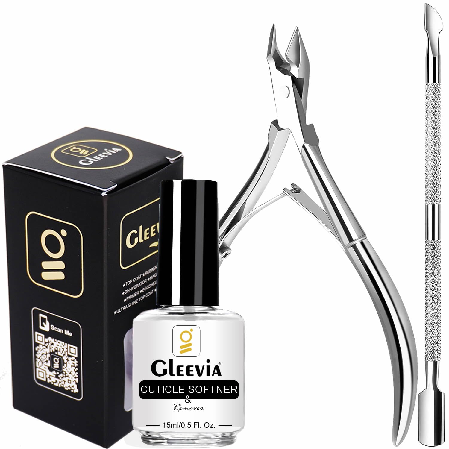 Nail Cuticle Softener & Remover Set, Gleevia Nail Care 15ML Cuticle Softener & Remover, Nail Cuticle Nippers, Nail Cuticle Pusher, Professional Manicure and Pedicure Kit-picture-27