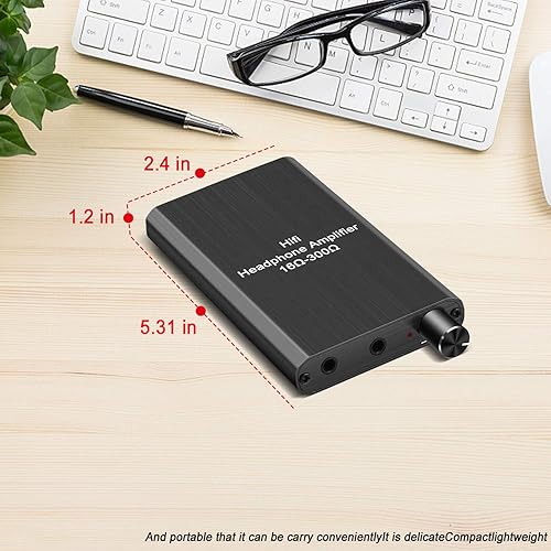 Miniatura 5 de Amplificador de auriculares portátil de 0.138 in de audio estéreo de entradasalida de control de volumen con interruptor de ganancia, batería
