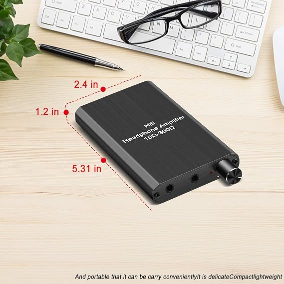 Portable Headphone Amplifier Support Volume Control with GAIN Switch for Switch/PS4/PS5/Mobile Phone/PC/MP3/MP4 /HD 650 Headphones ect