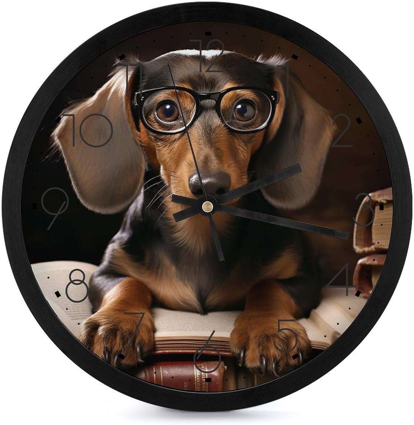 Amazon.com: QMNBTES Dachshund Dog Wall Clock Battery Operated Quartz ...
