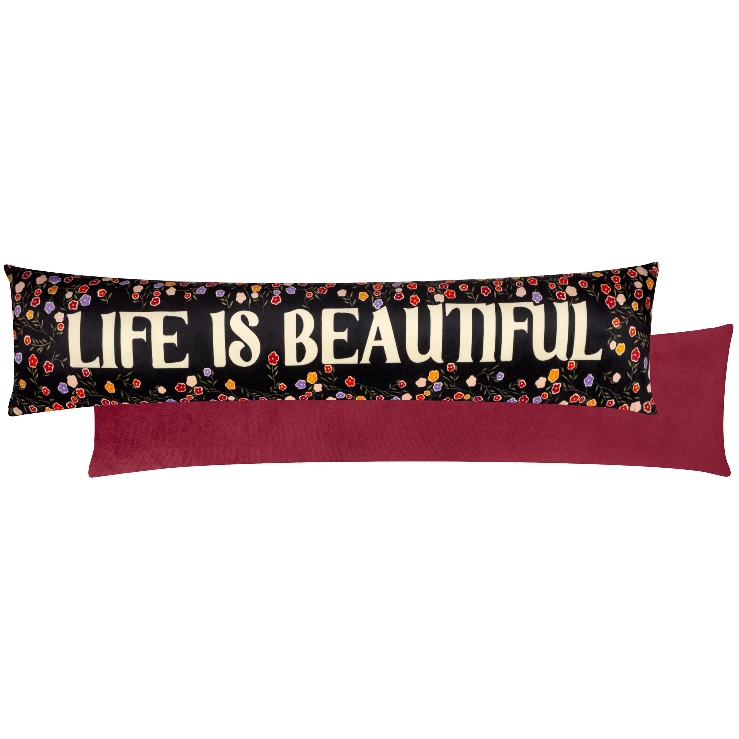 furn. La Vida Life Is Beautiful Velvet Draught Excluder Case, 20 x 92cm, Multicolour - Image 2