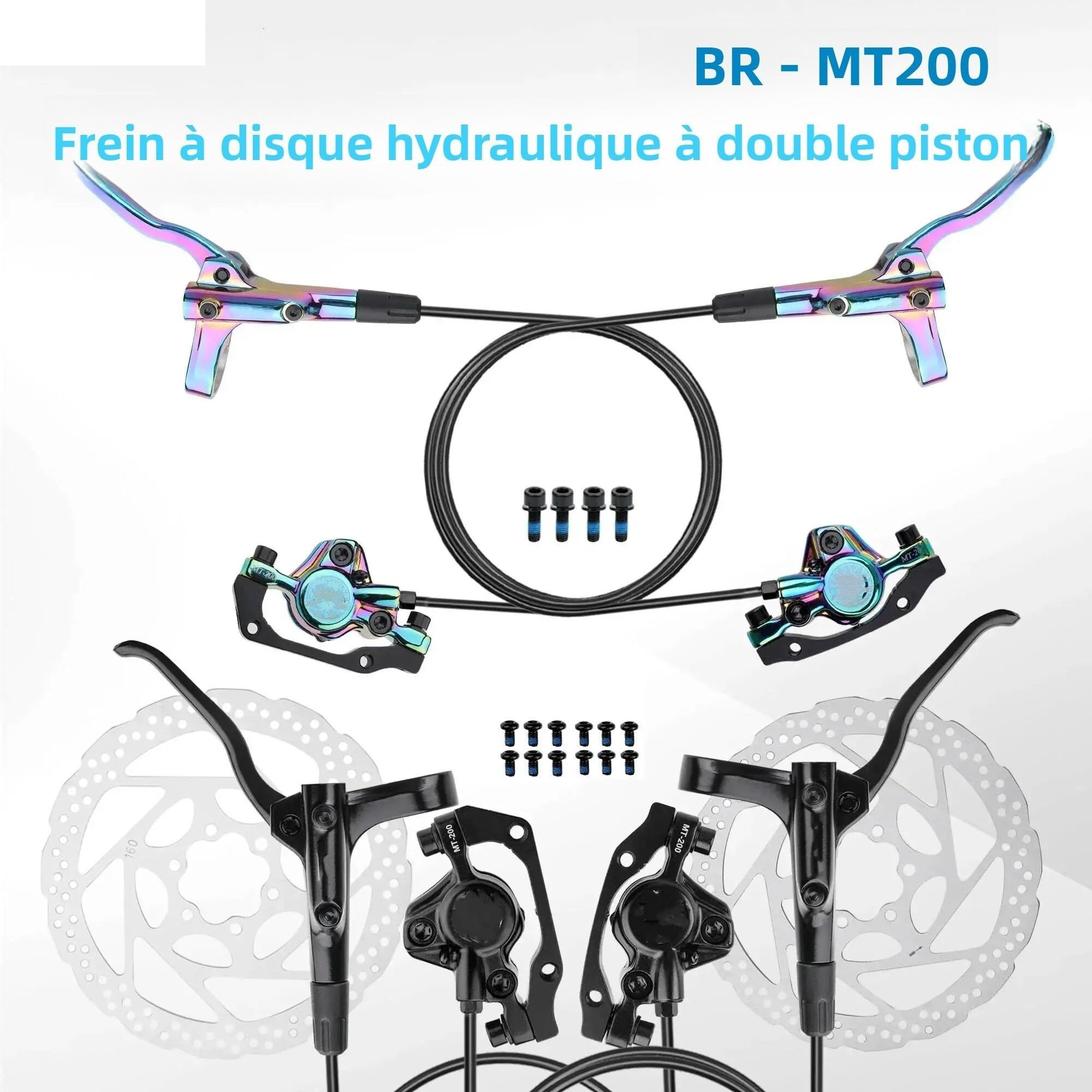 MT200 rower hydrauliczny hamulec tarczowy hamulec MTB 800mm 1600mm hamulec rowerowy 2 tłok 3 palce stalowa dźwignia części rowerowe