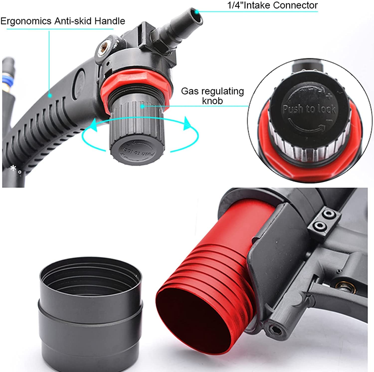 Regulowany pneumatyczny pistolet do uszczelniania szkła o pojemności 310 ml, aplikator twardego kleju Pneumatyczny pistolet do silikonu Narzędzia budowlane