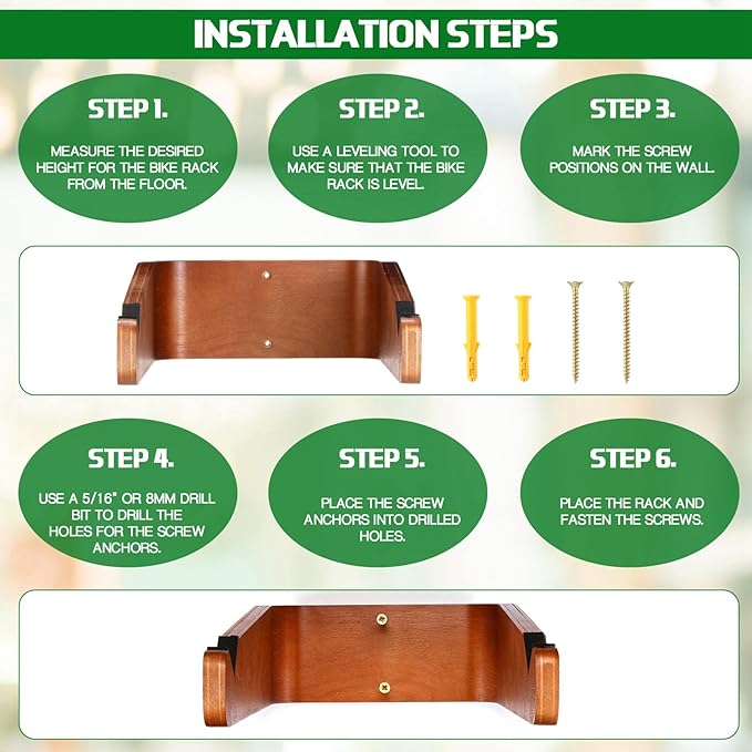 Soporte de pared para bicicleta de madera miniatura 4