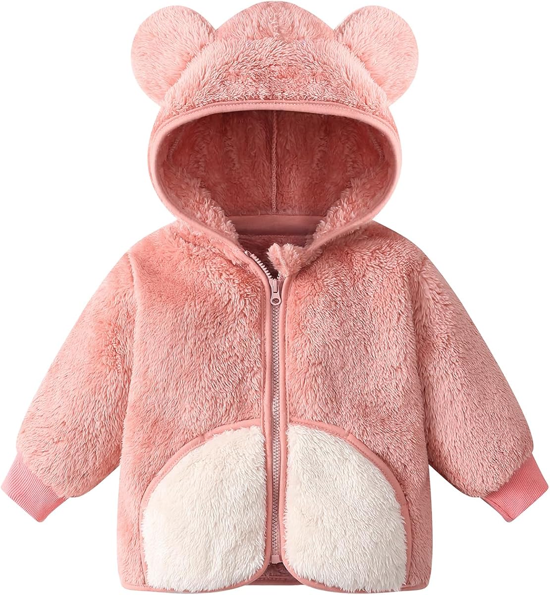 Baby Girl Winter Warm Fleece Jacket Toddler Boy Sherpa Infant Sweater Coat | Baby Girl Winter Warm With Hood Fleece Jacket Toddler Boy Windproof Zipper Sherpa Outerwear Infant Soft Fuzzy Sweatshirt Coat