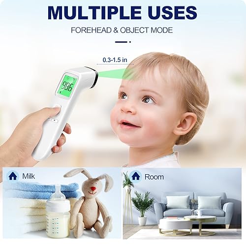 Miniatura 5 de Termómetro de frente para adultos y niños, 202 blanco y 2000 negro