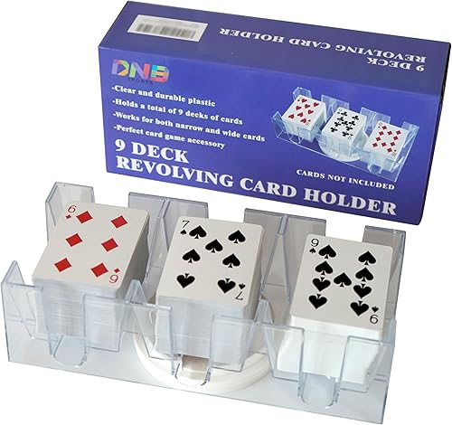 Miniatura 7 de DNB Revolving Playing Card Tray - 2 Deck Plastic Rotating Canasta Card Holder