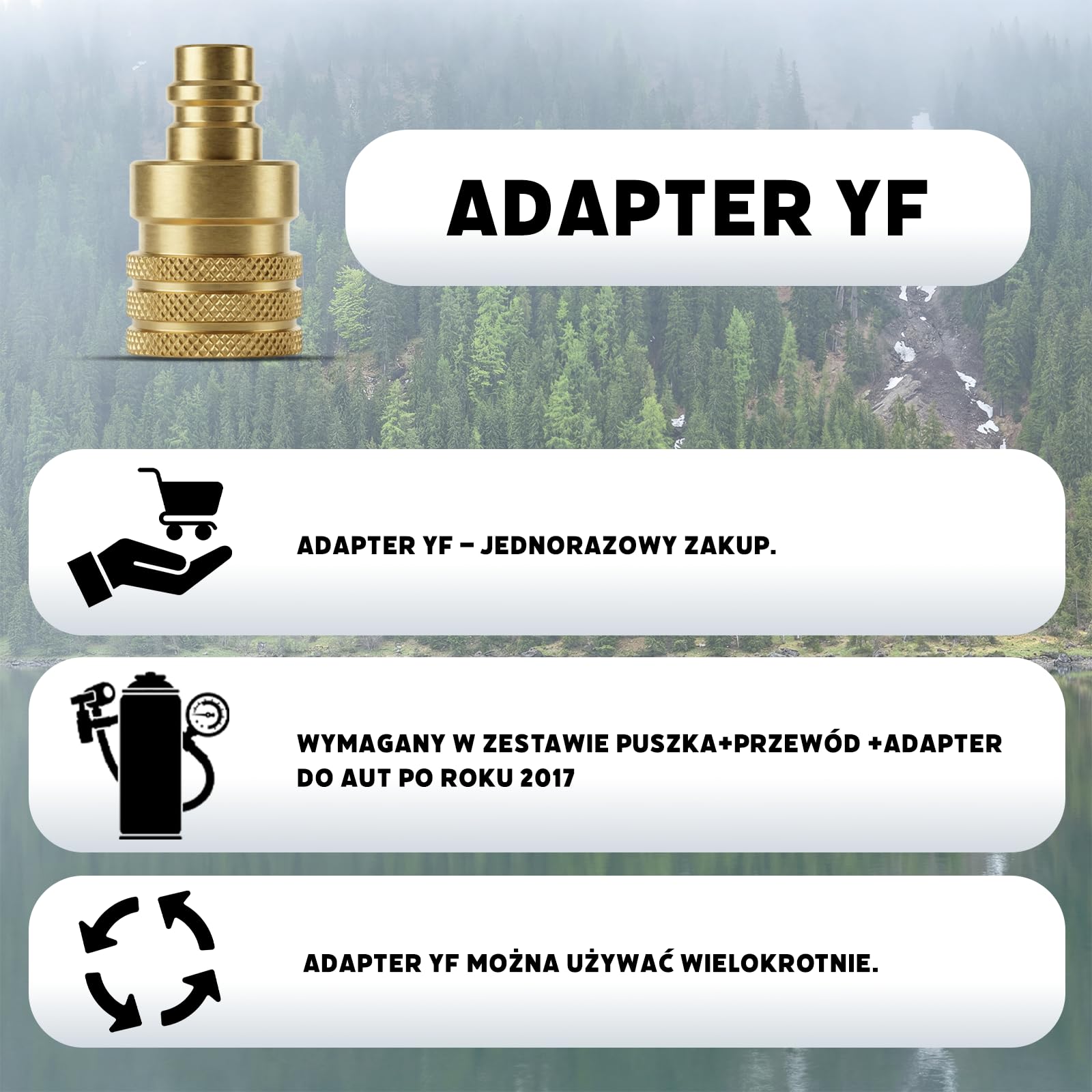 Nordo - 3in1 R1234yf Napełnianie Klimatyzacji – 3x 235 g z Wężem do Napełniania i Adapterem YF – Klimatyzacja Samochodowa – Gaz R1234yf 3in1 – Kartusz Gazu – ECO
