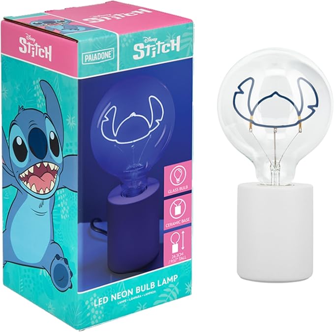Paladone | Lampada con lampadina neon a LED decorativa con Stitch della Disney