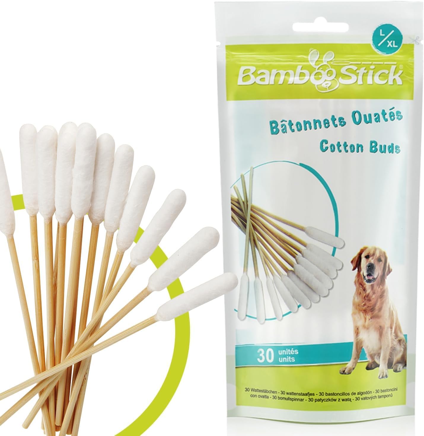 BambooStick, Pack of 30 cotton buds L/XL