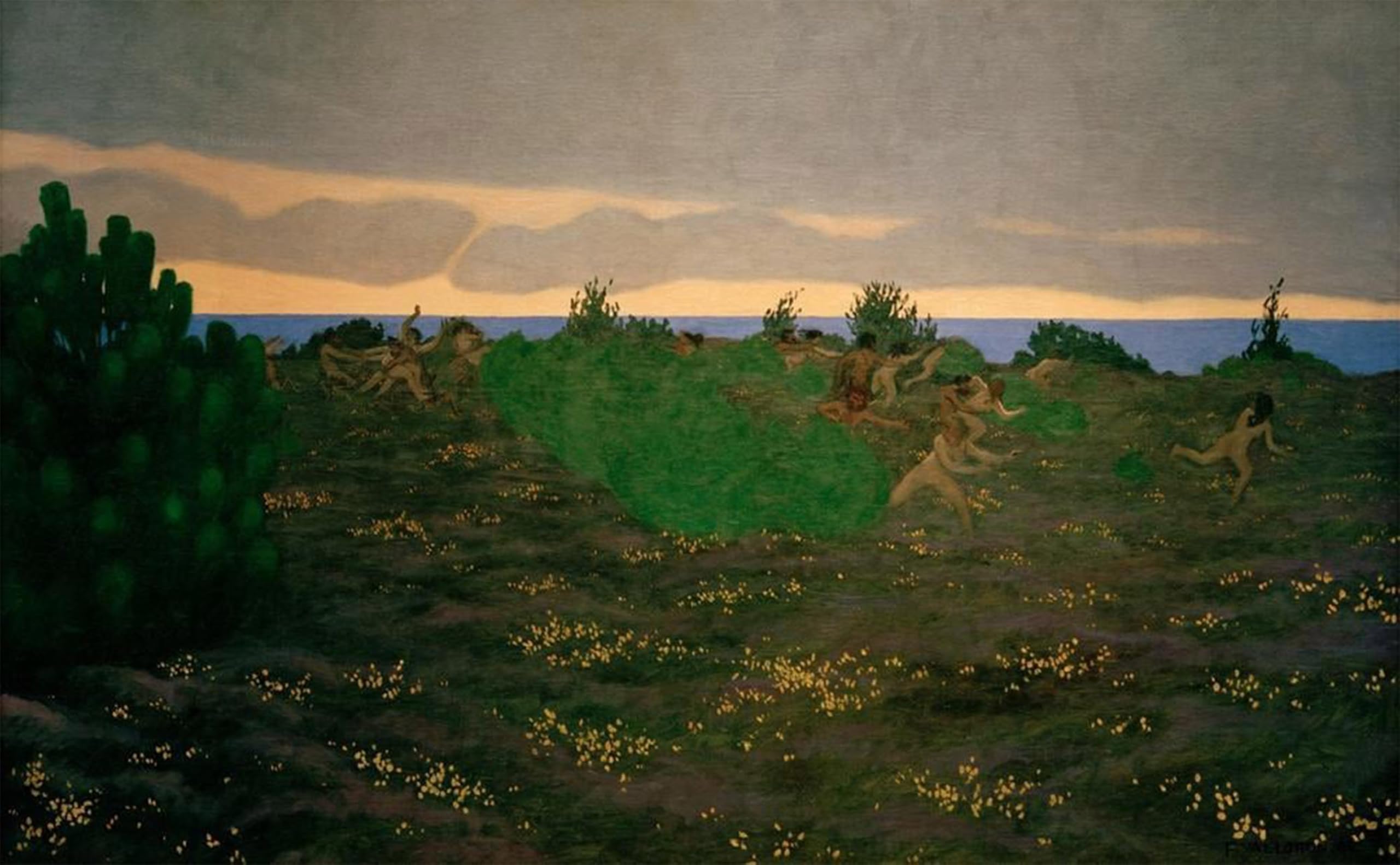 SERENDIPITP Aesthetic Poster Photo Wall Print Retro Picture Ancient evening by Felix Edouard Vallotton Modern Wall Artwork for Home Decor 60x90cm