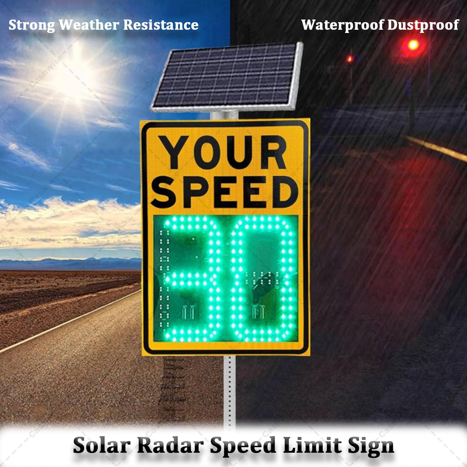 Señal de velocidad con radar solar para tráfico, pantalla LED inalámbrica con control remoto, alcance de detección de 200 metros, retroalimentación instantánea, resistente a la intemperie IP