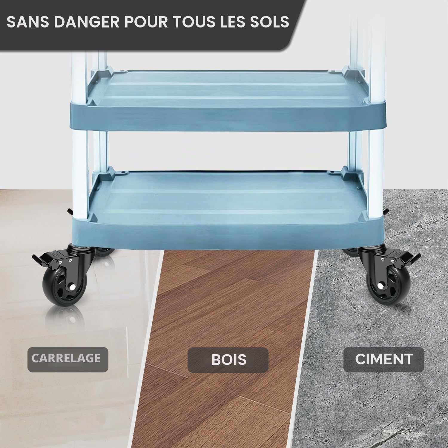 Roulette Charge Lourde avec Frein, 125MM Roulettes pour Meubles avec Tige Fileté M10x30mm Roulette Pivotantes À 360 Degrés, pour Tous Les Sols, 4 PU Roulettes Jusqu'à 650KG