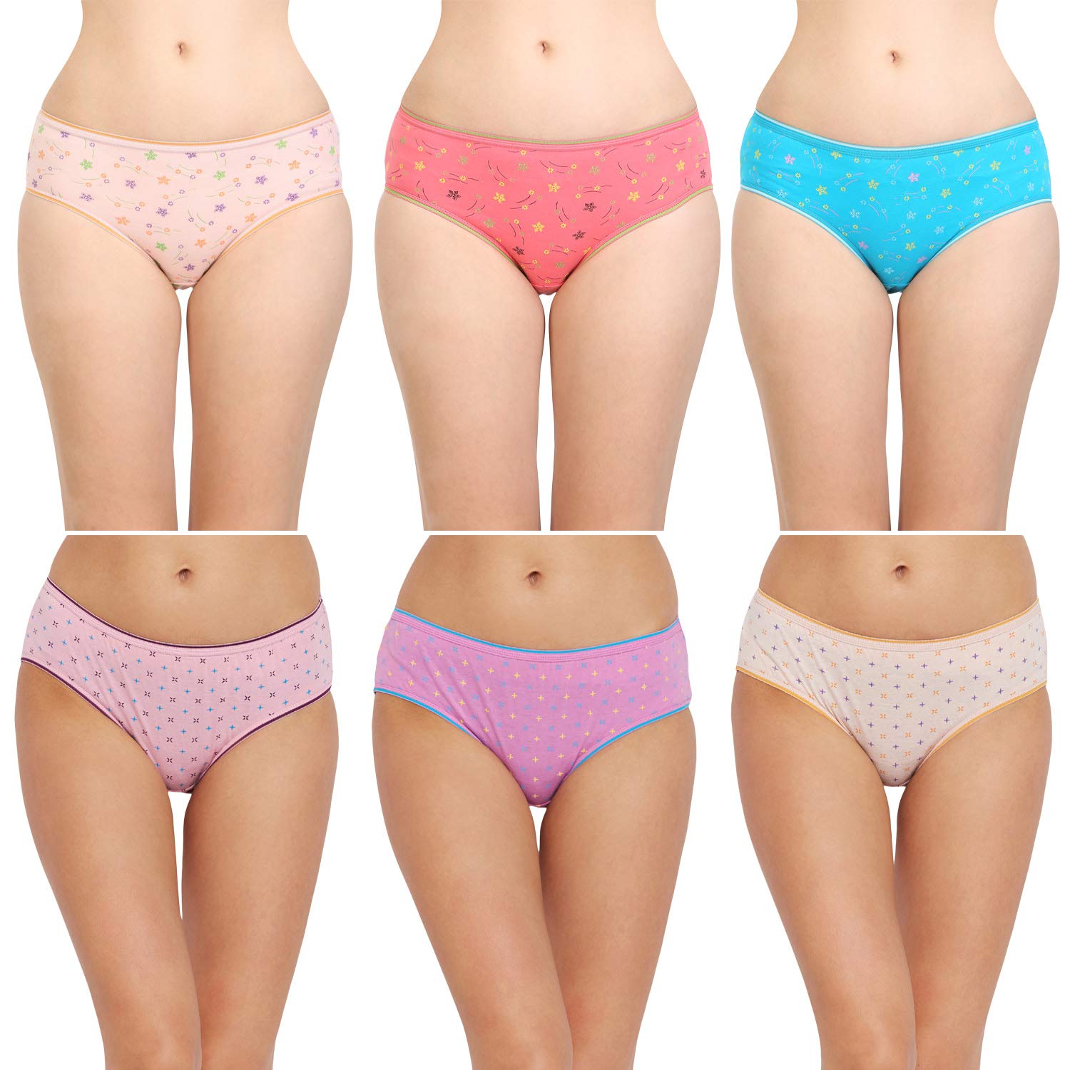 bodycare Women's Cotton Briefs (Pack Of 6)-picture-43