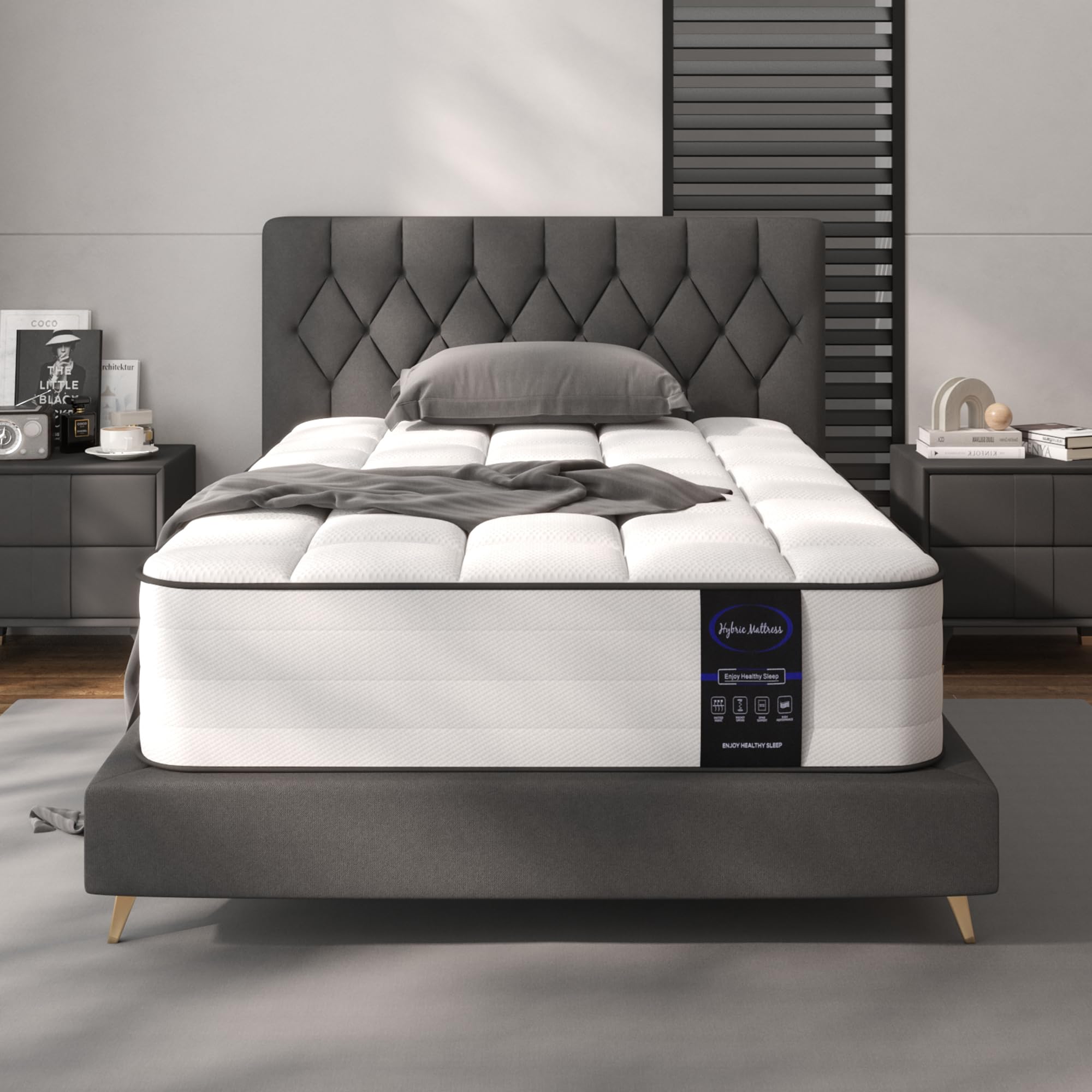 LETMOON 10 Inch Twin Mattress, Multi-Layer Hybrid Twin Size