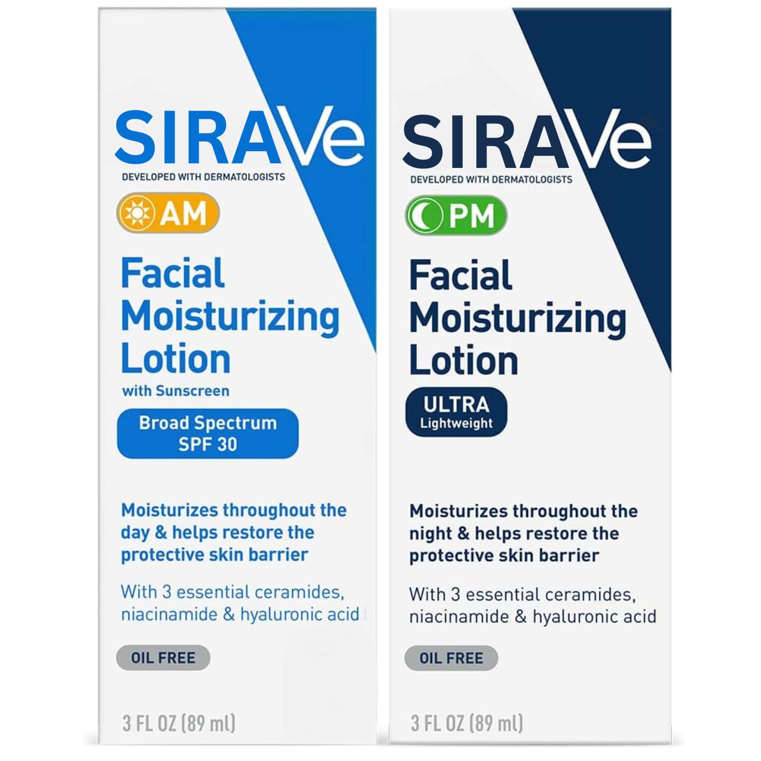 Facial Moisturizing Lotion 3 Fl Oz (Pack of 2) AM/PM Bundle (Packaging may vary)