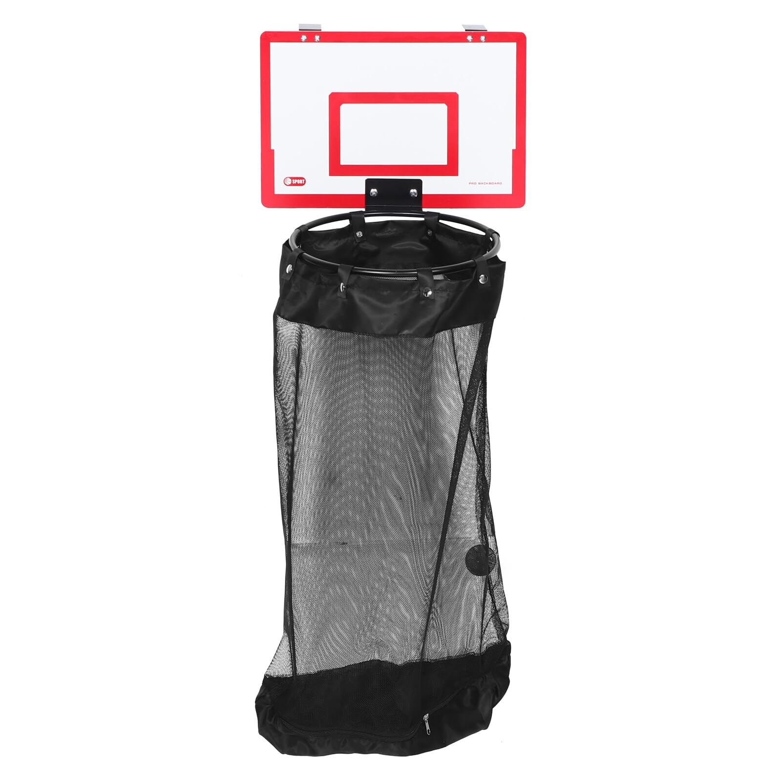 Panier à linge suspendu pliable en filet respirant avec support bois