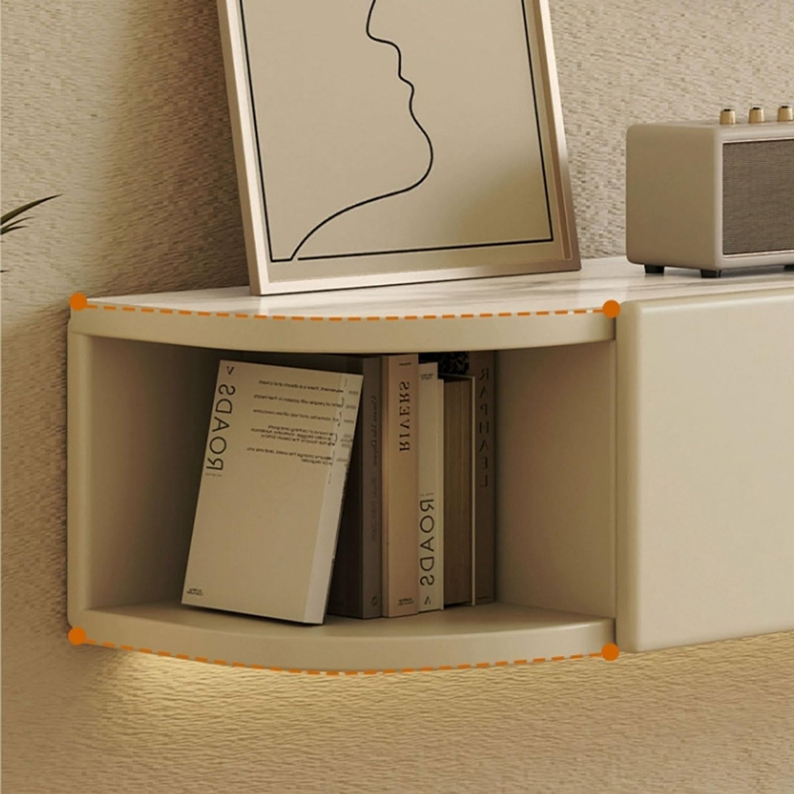 Mueble de TV flotante de 86.6 pulgadas montado en la pared, estante de pared flotante, centro de entretenimiento flotante con gabinete de almacenamiento, consola de medios de pared