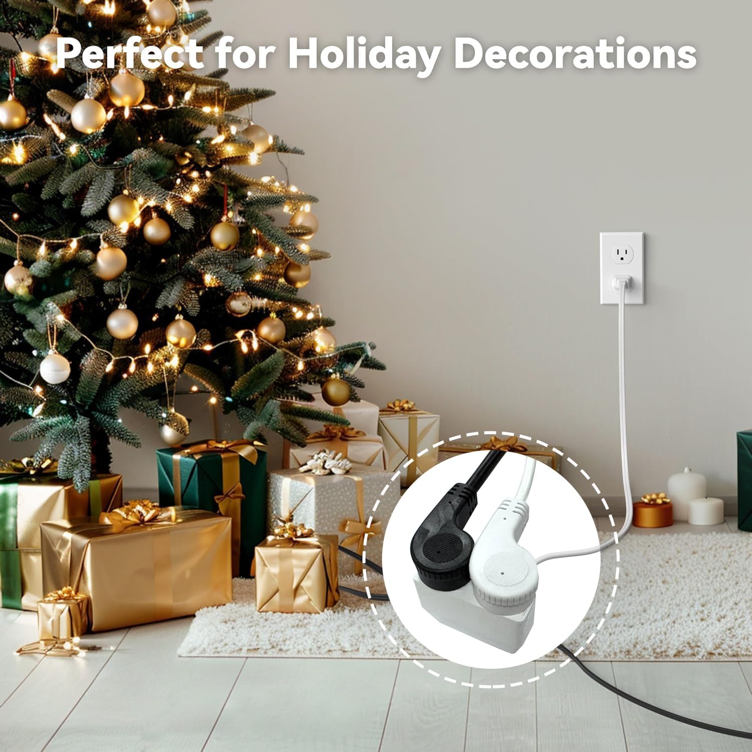 White Flat Extension Cord 6 Feet 15A 120V- Flat Plug Power Strip,16 AWG Power Cord Extension Indoor, 3 Prong Extension Cord with Multiple 2 Outlets for Office Home Kitchen Outdoor Appliances