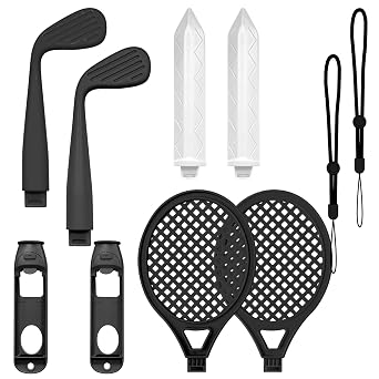 Sports Game Accessories Bundle for Nintendo Switch 2 2025 , 10 in 1 Motion Control Kit of Golf Clubs Sword Tennis Rackets Detachable Joy-Con Handle Grips Family Party for Switch Sports & Mario Golf