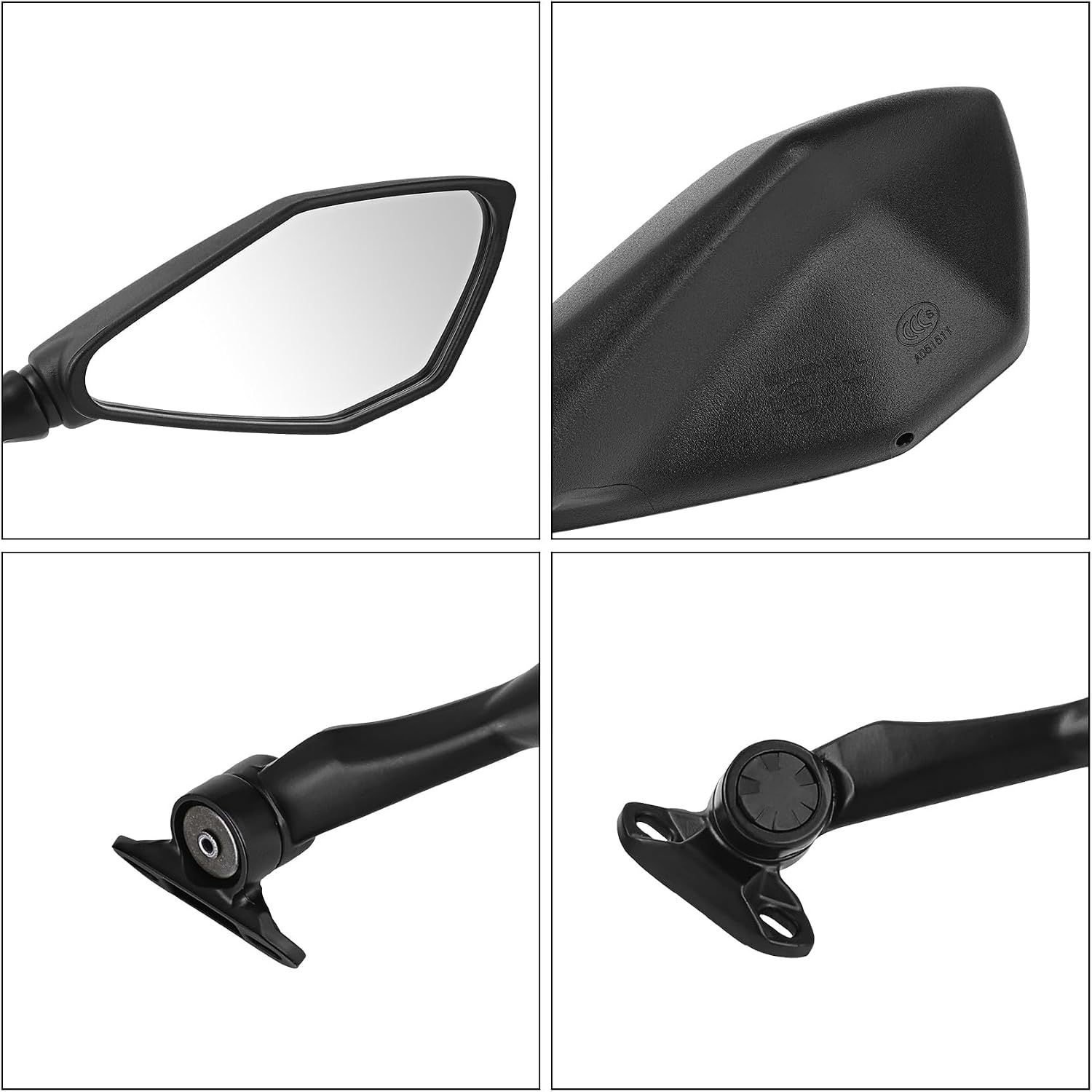 Green-L Pair Black ABS Rear View Side Mirrors with Mountin Hardware Kit Fit for Kawasaki Ninja 300 EX300 2013-2017 ZX6R ZX636 2013-2025