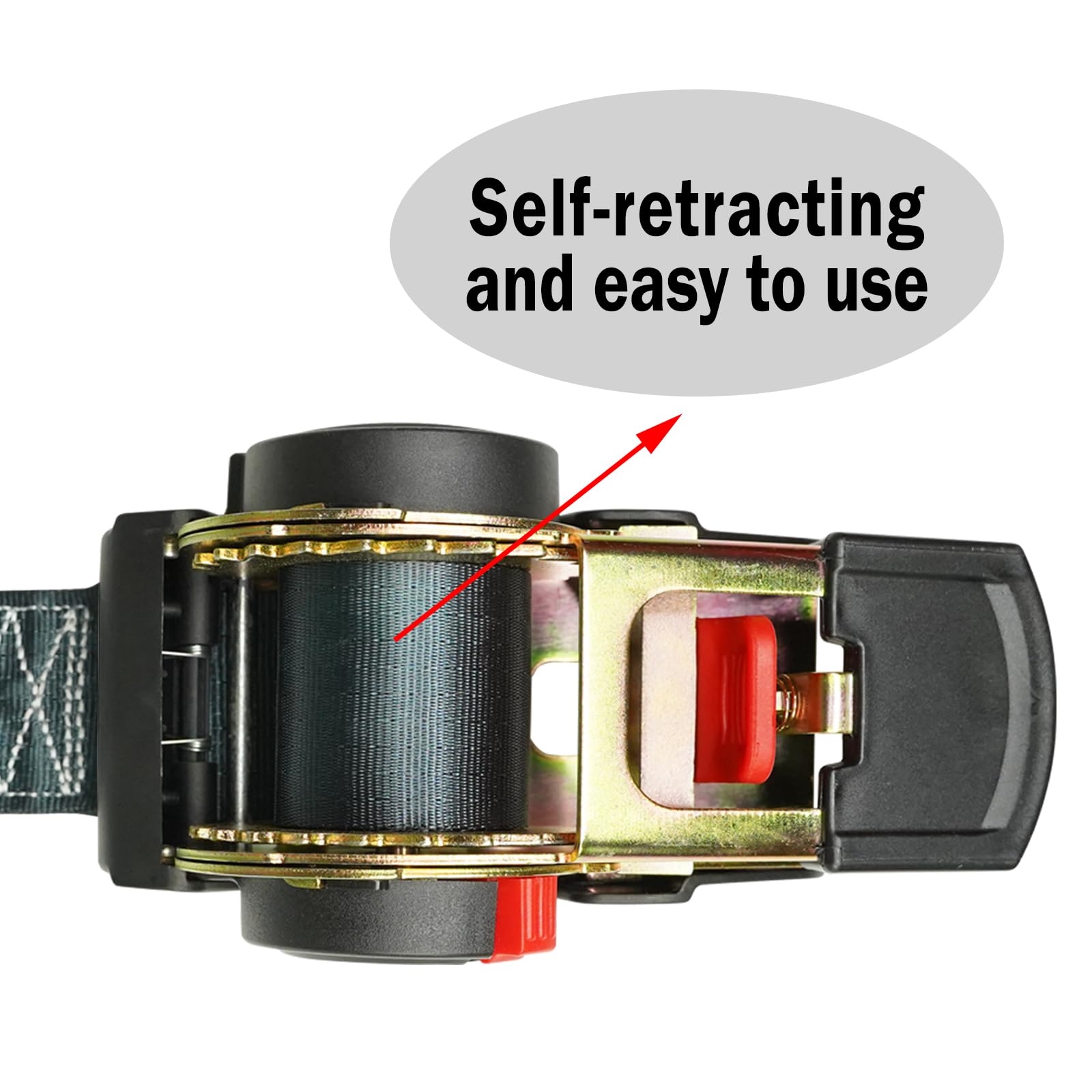 ANLU LOAD 2 Pack Retractable Ratchet Straps (2in x 6ft),Cargo Strap Tie Downs for Trunk, Garage Motorcycles, Atvs,Trailers-WLL1,653lb,BS:3,306 lbs