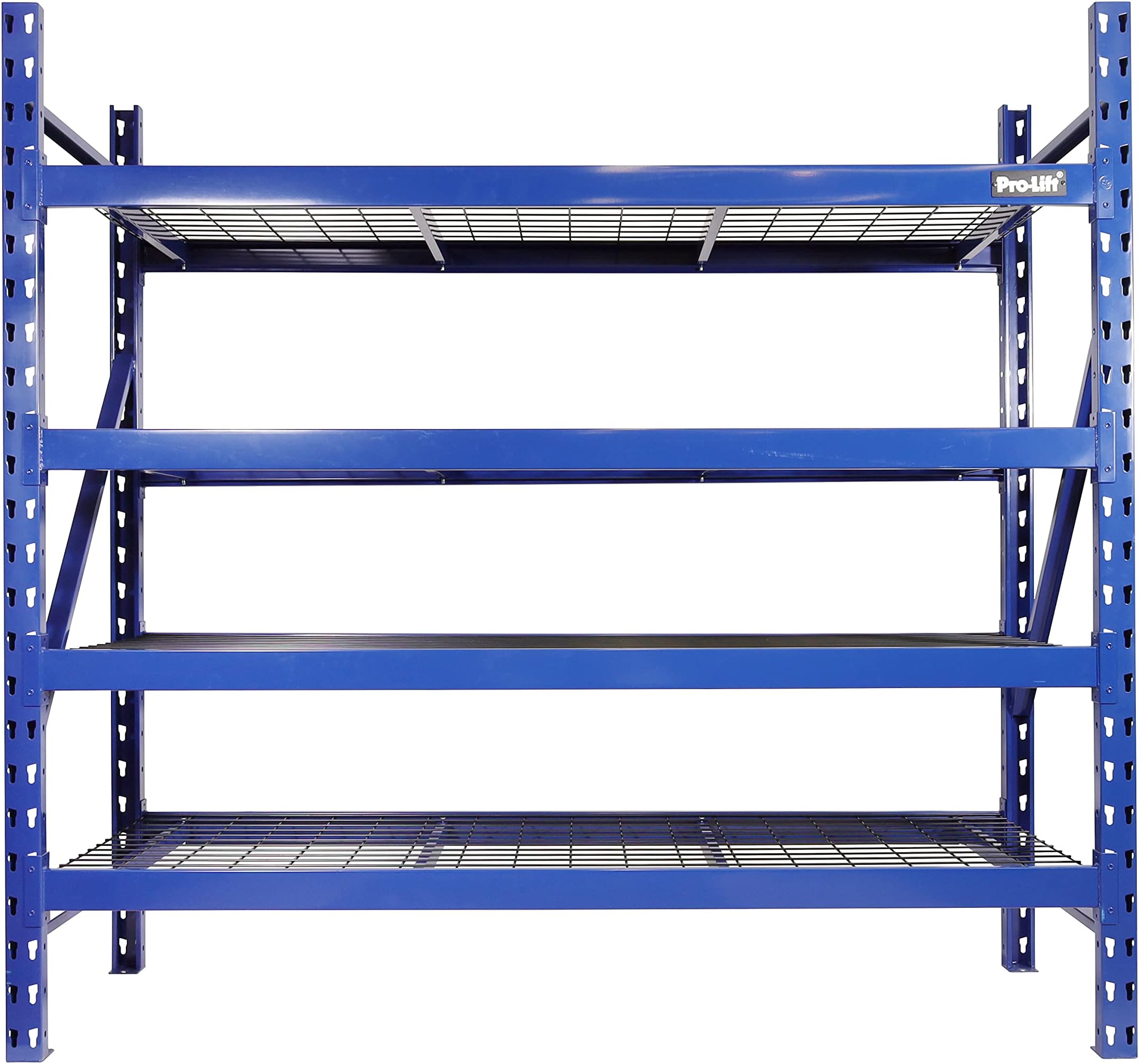 Pro-Lift Garage Storage Shelves - Heavy Duty 4-Tier Adjustable Metal Wire Shelving Units with 8000 lbs Total Capacity for Garage Basement Racking Organization - 72" H X 77" W X 24" D