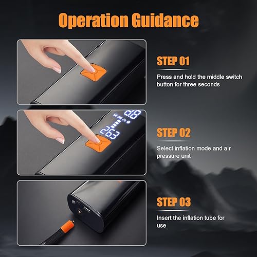 Miniatura 6 de Inflador de neumáticos, compresor de aire portátil, bomba de aire eléctrica inalámbrica de 150 PSI para automóvil, motocicleta, neumáticos de