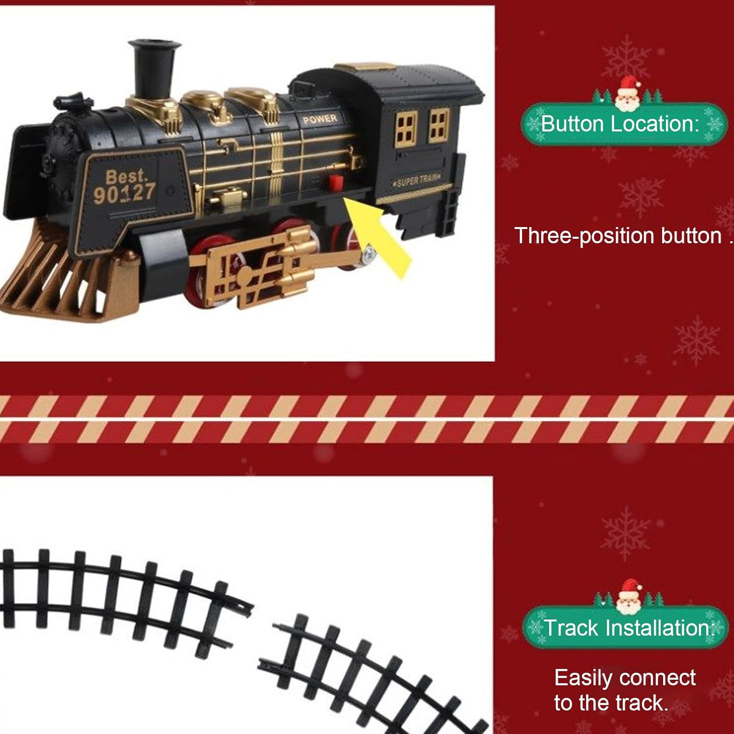 Train Toys - Track Car Model | Vintage Electric Train Model with Lights and Music,for Boys Girls Youth Teens Children Birthday Childrens Day New Years Day