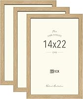 Vista 11 de VCK Juego de 3 portarretratos de 8 x 10 pulgadas, color roble beige, marco de fotos de madera maciza natural, exhibición de mesa o colgar en la pared