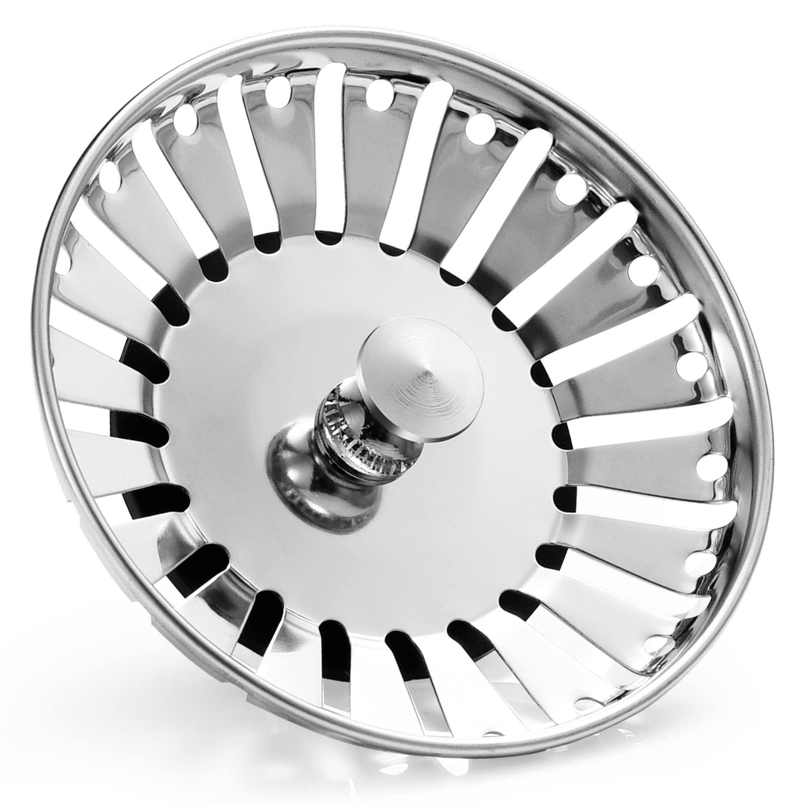 84mm Kitchen Sink Bowl Strainer and Plug, Stainless Steel Sink Plug for Kitchen Bowl Use, Kitchen Bathroom Food Hair Catcher Filter Stopper - Prevent Clogs, Bad Smells