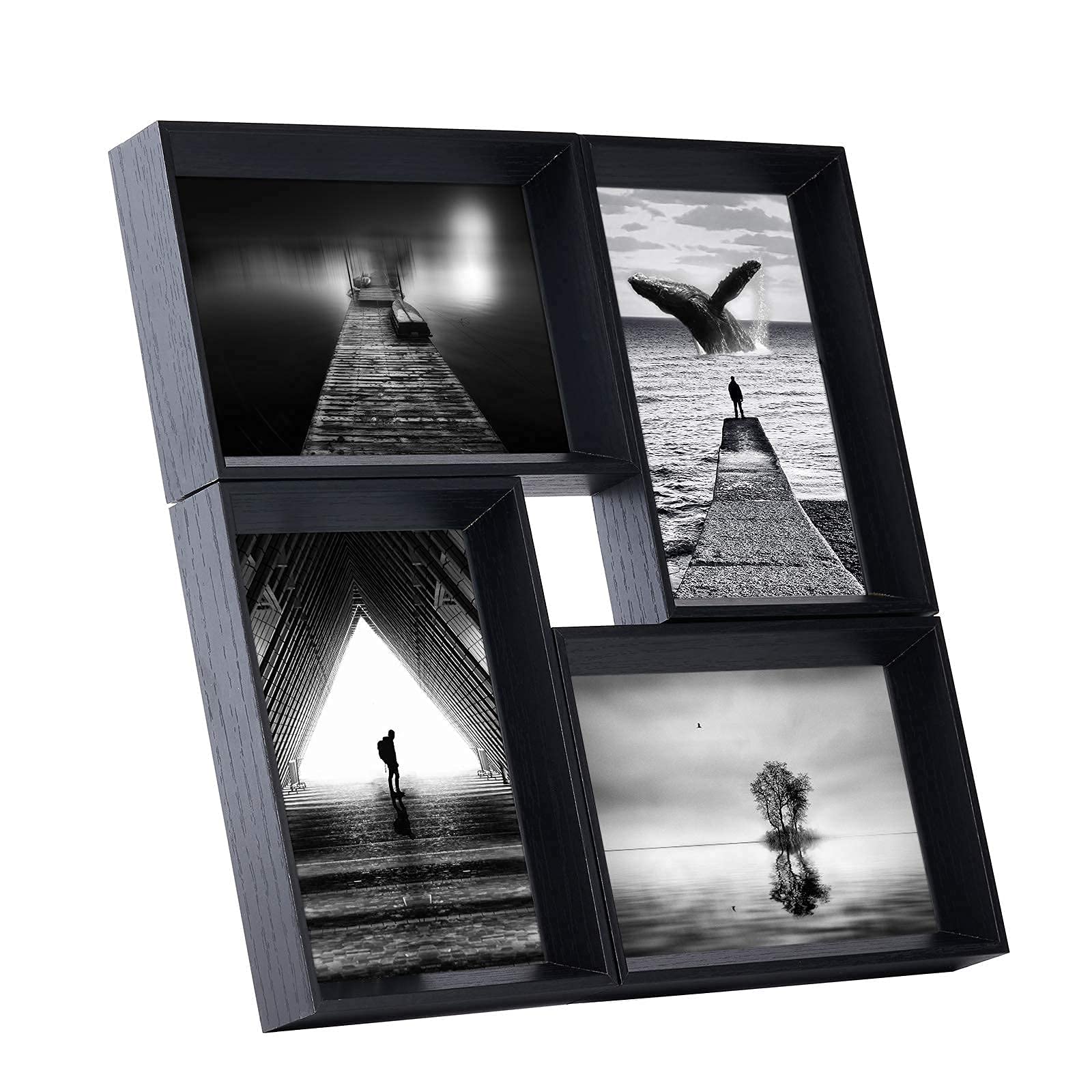 Frametory Set 4 Cornici Portafoto In Legno MDF Con Copertura Acrilica - Bianco, Varie Dimensioni - 2