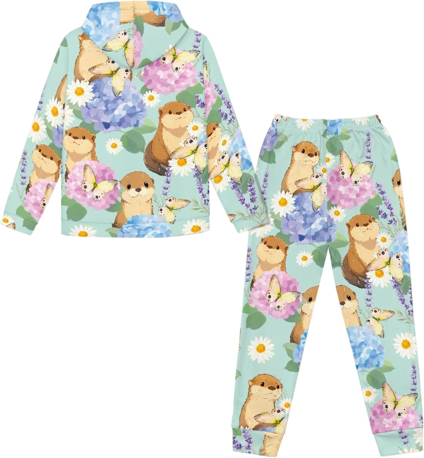 Hoodie Set for Boys Long Sleeve Pullover Sweatshirt Sweatpants Set Fall Girls Casual 2 Piece Sweatsuit
