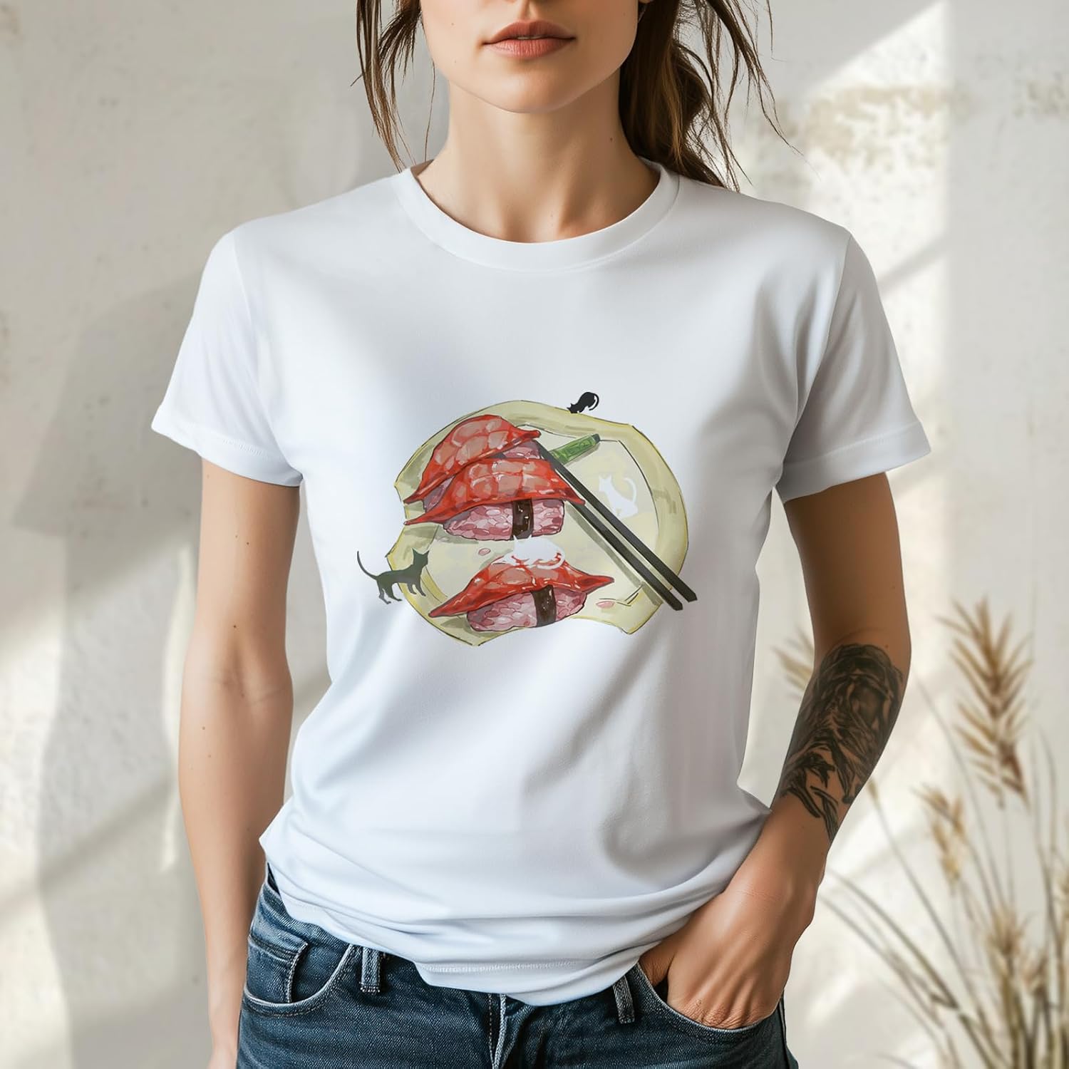 Womens Cotton Short Sleeve Graphic T-Shirts Round Neck Casual Tops for Trendy Fashion Graphic Print Tees - Image 2