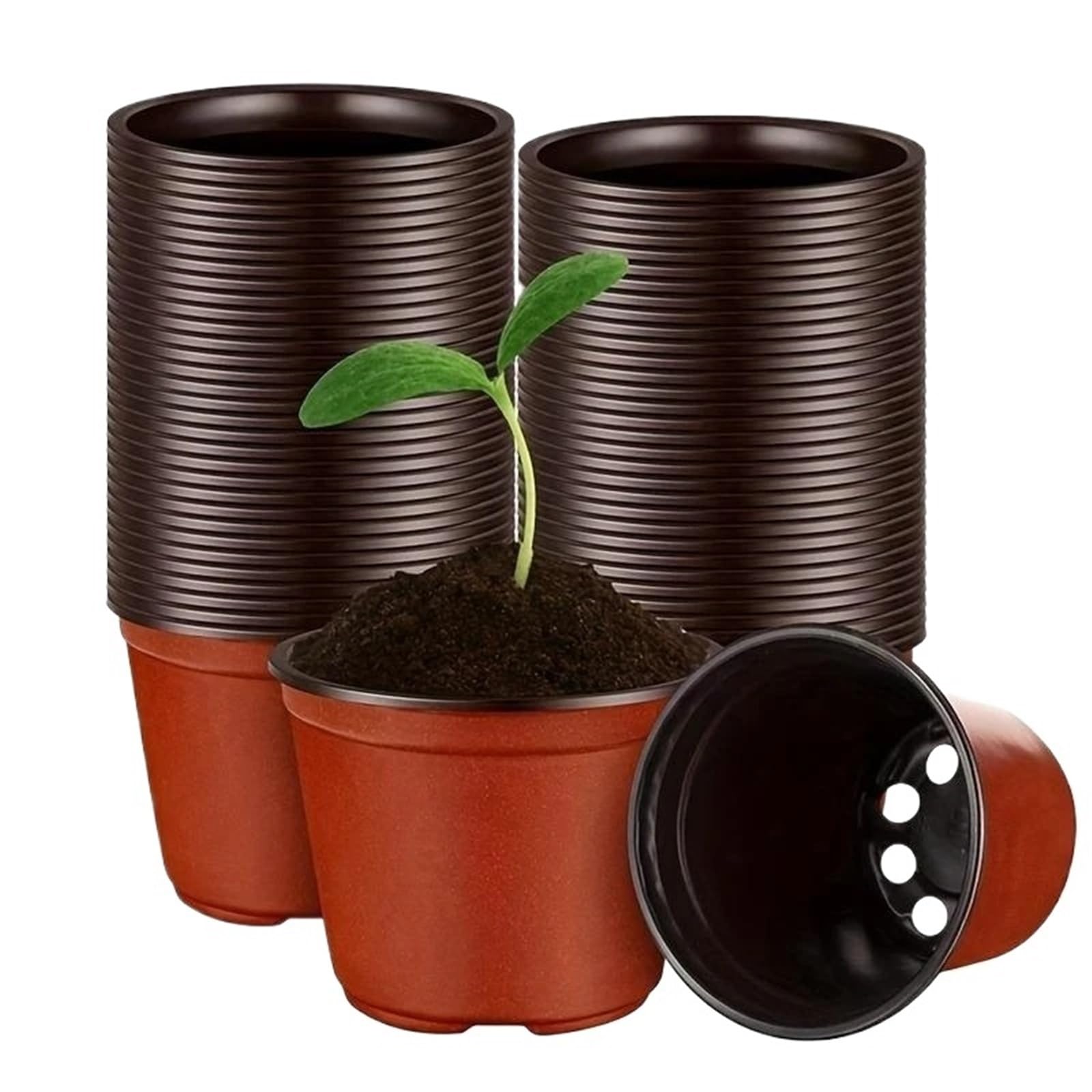 WENYOG Plant Pots 10pcs Plastic Plant Nursery Pots Seedling Plant Pot For Indoor Outdoor Planting Garden Flower Plant Container(10cm)