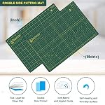Headley Tools 18"x12" Thickened Self Healing Cutting Mat, A3 Rotary Cutting Sewing Mat for Crafts, Double Sided 5-Ply Table Cutting Board for Fabric Quilting Leather Arts Hobby Project, (Green)