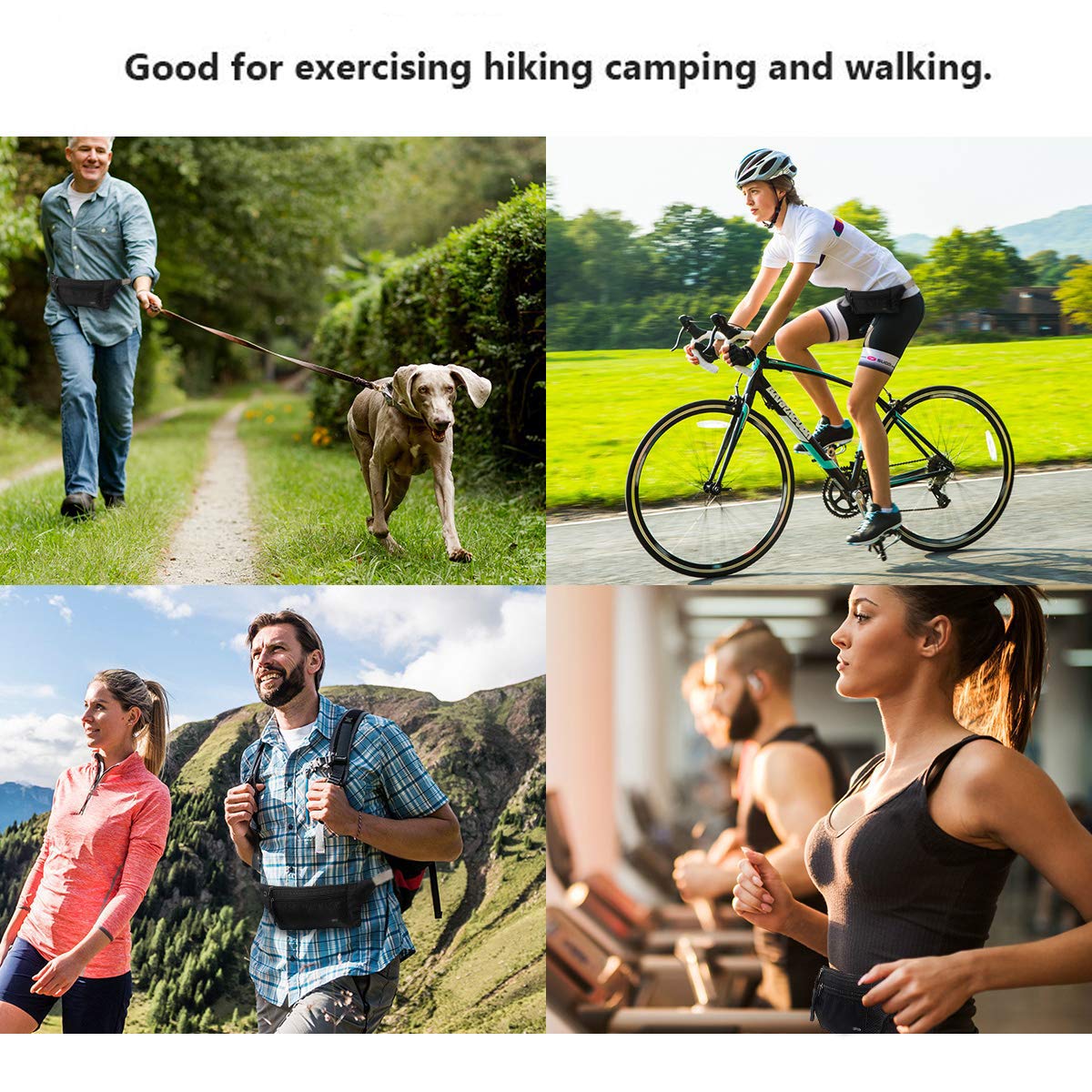 Marsupio Sportivo Impermeabile Running con Tasca Cintura per Portafoglio Chiavi Smartphone Jogging Trekking Bicicletta