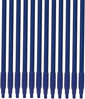 SPARTA Fiberglass Broomstick Replacement Broom Handle with Acme Threaded Tip for Industrial Cleaning Tools, Fiberglass, 60 Inches, Blue, (Pack of 12)