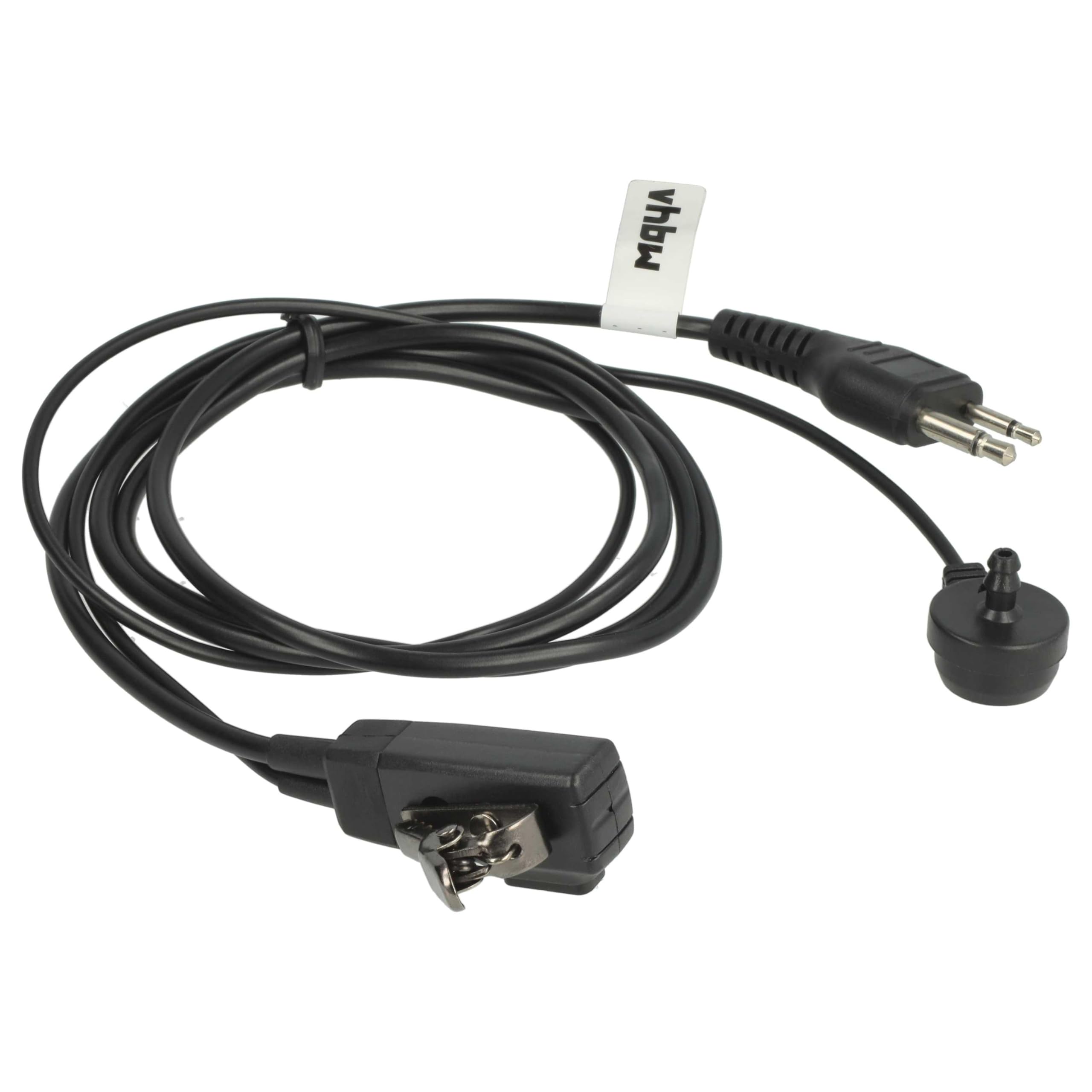 vhbw 10x zestaw słuchawkowy kompatybilny z Motorola MTX8250LS, MTX850, MTX8250, MTP810 EX radiotelefon - czarny, przezroczysty wąż akustyczny