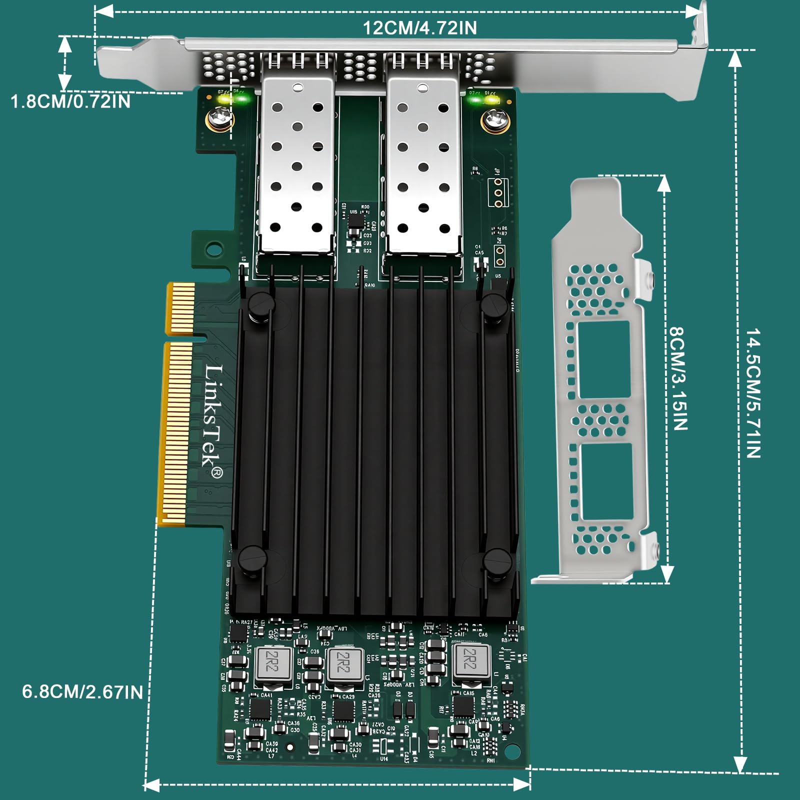 Adattatore Ethernet RDMA intelligente con porte in fibra SFP28 Dual 25GbE per server di virtualizzazione e archiviazione, controller Ethernet Mellanox ConnectX-4 Lx EN MT27711A0, 2X 25GbE PCIE 3.0 X8