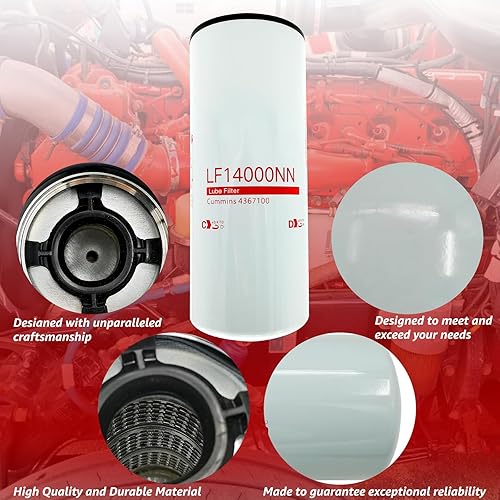 Miniatura 3 de 6 filtros de combustible LF14000NN 4367100 - Filtro de aceite compatible con ISX ISM QSX QSM QST X15 M11 motores diésel de repuesto # LF9080 P559000