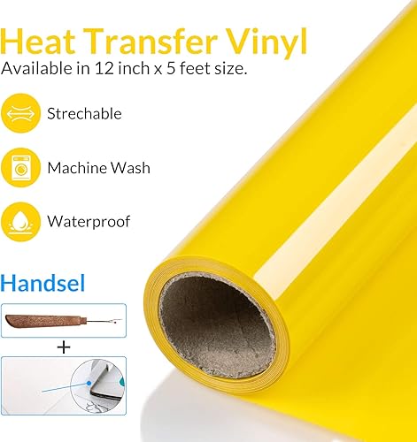 Vista 62 de HTV - Rollos de vinilo de transferencia de calor negro de 12 pulgadas por 8 pies, rollo en rollo para planchar en camisetas, fácil de cortar