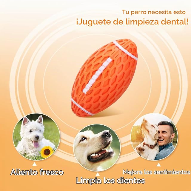 Foto 2 de 8 de Nobleza Pelota para Perros con Sonido, 2 Unidades Juguete Interactivo, Squeak Rugby, Masticar, Caucho Natural