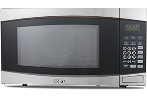 COMMERCIAL CHEF Countertop Microwave: 1.4 Cubic Feet, 1100 Watts, Stainless Steel