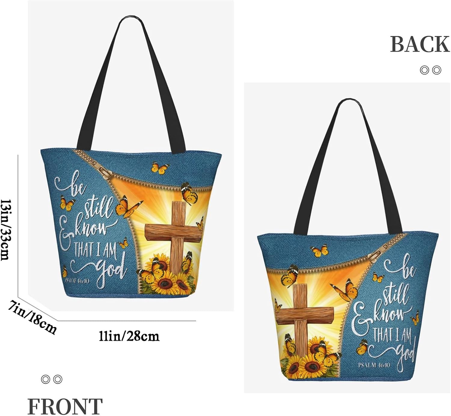 Tote Bag for Women, Everyday Carry, Large Capacity Reusable Shopping Bag with Zipper for Groceries, Work & Travel - Image 5