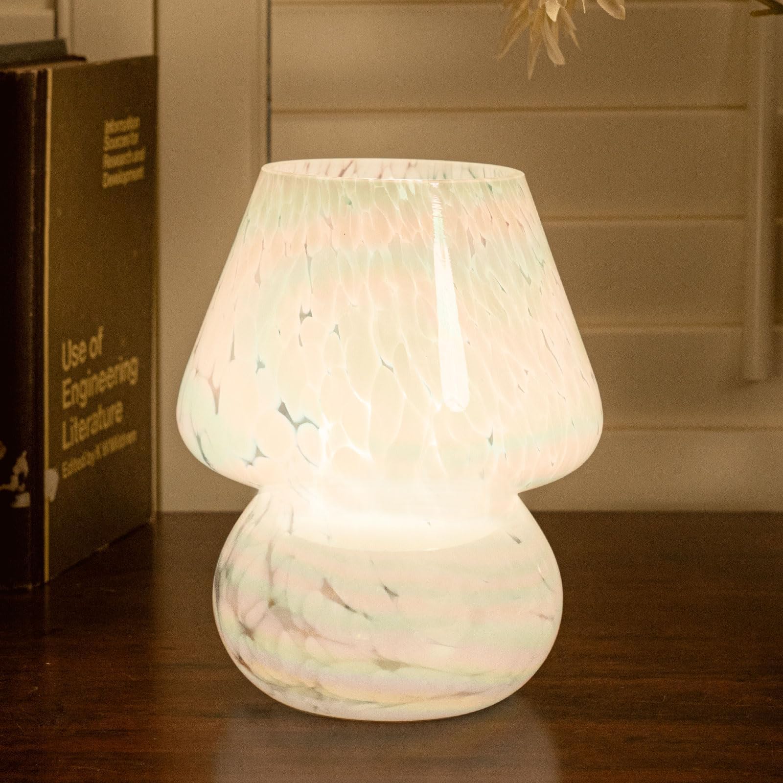 Modern Flowerpot Cordless Touch Table Lamp,2400mAh Rechargeable Battery Operated Mushroom Light,3 Color Stepless Dimmable,Portable Bedside LED Desk Lamp,Perfect for Bedroom/Restaurant | PH