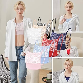 7Pcs Lady Lace Wearable Mock Camisole Bra Insert Overlay Modesty 7Pcs Lady Lace Wearable Mock Camisole Bra Insert Overlay Modesty