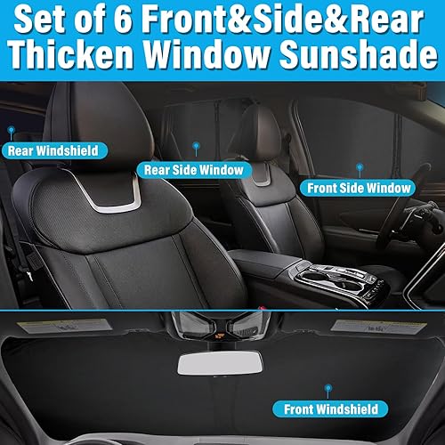 Miniatura 105 de KMF - Parasol de repuesto para parabrisas, cubierta para ventana lateral y trasera, cubierta protectora para visor, para campamento, bebé, bloqueo